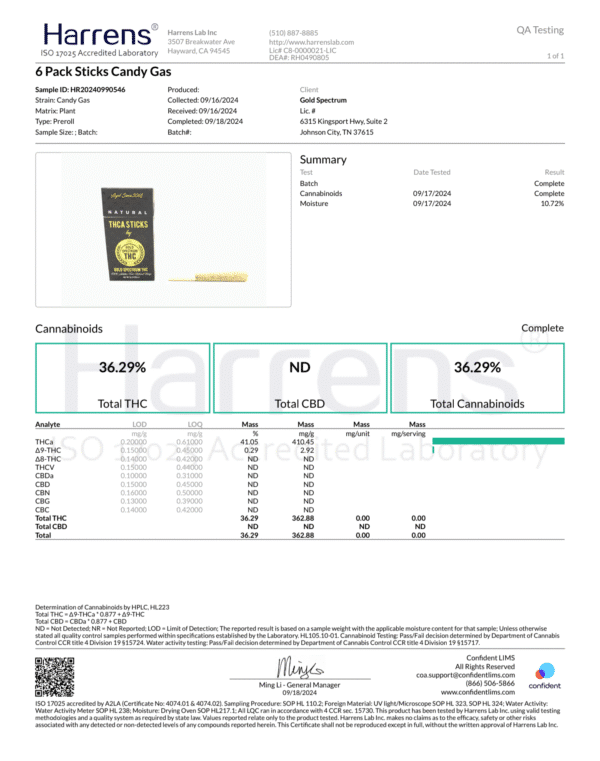 Gold Spectrum THCa Sticks (6PK) - Image 7